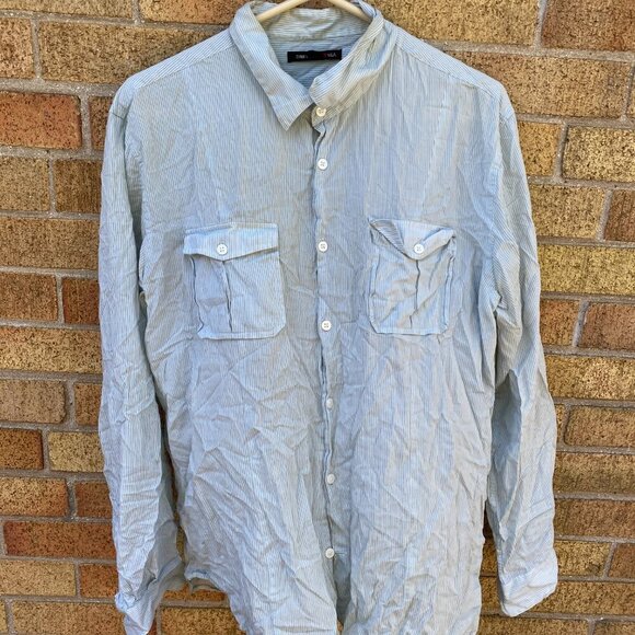 Vintage John Varvatos Cotton Button Up Dress Shirt Multipocket XL - Picture 5 of 6